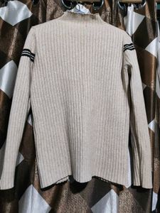 Men's Striped Mock Neck Sweater