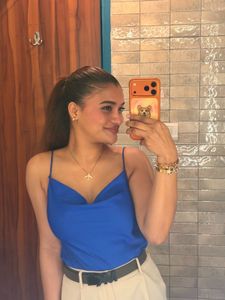 Blue Spaghetti Strap Camisole Top