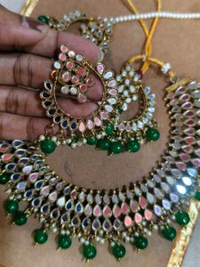 Stunning Mirror Work Necklace &amp; Earring Set
