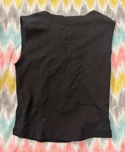 Black Square Neck Tank Top