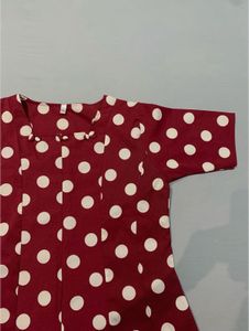 stylish red polka dot top for women