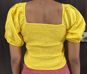 Yellow Puff Sleeve Top