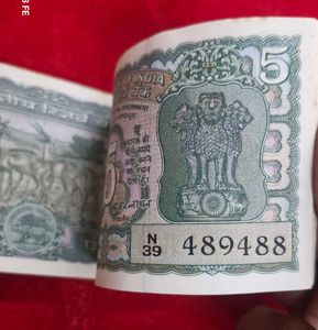 full pkt 4 dear Rare 5 Rupees Indian Banknote