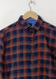 Brown And Blue Casual Shirt (Men's)