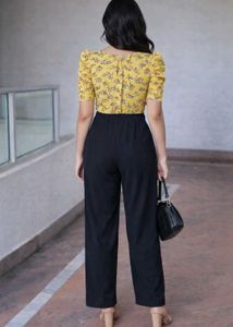 Yellow Floral Print Jumpsuit ❣️❣️
