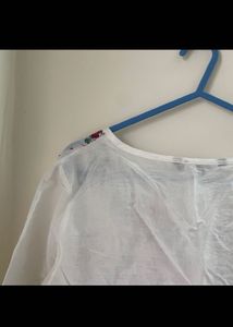 White Peplum Top