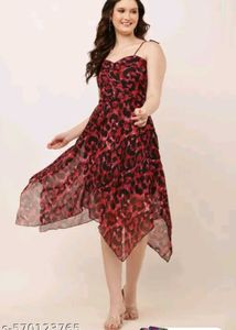 Chic Red Leopard Print Dress