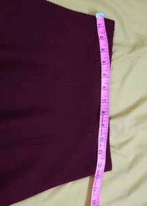 ZARA Maroon Fit &amp; Flare Mini Skirt