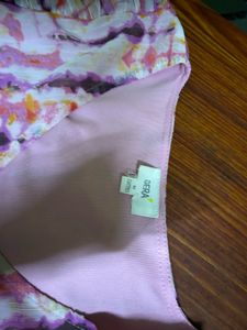 V-Neck Tie-Dye Blouse with Balloon Sleeves