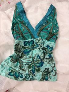 Vibrant Teal y2k Halter top