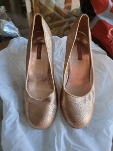 Veruchka by Payal Kothari Og Gold Glitter Heels