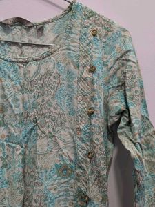 Blue Floral Print Kurta
