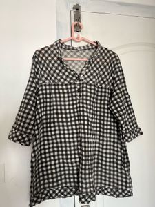 Chic Gingham Check Tunic Top