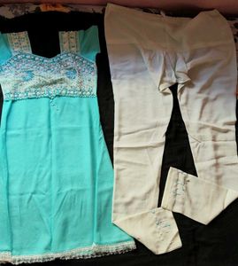 Beautiful Teal Kurta Set with Pants