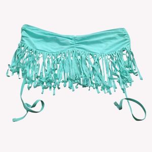 Teal Fringed Bikini Top