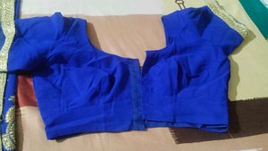 stunning royal blue sari with blouse