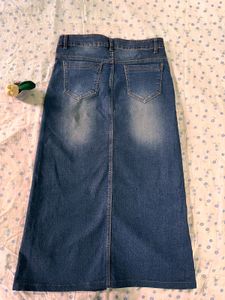 Denim Slit Skirt