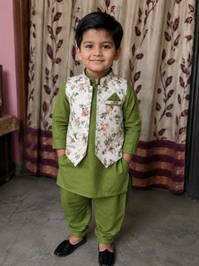kids Ethnic Jacket with Floral Print