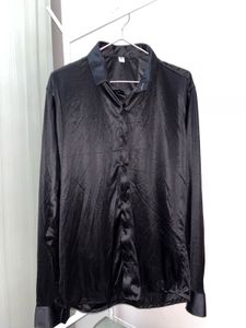 Sleek Black Button-Up Shirt