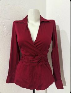 Y2k Elegant Red Wrap Top💕