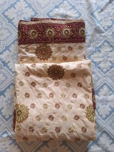 Heavy party wear saree, no blouse