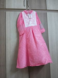 Pink Polka Dot Kurta Set max XXL