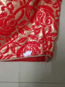 Red And Cream Colour Readymade Blouse Free Size