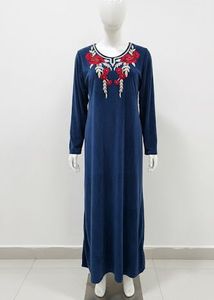 Elegant Blue Embroidered Maxi Dress(XXL)