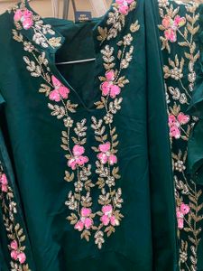 Embroidered a line Kurta cum saree Set