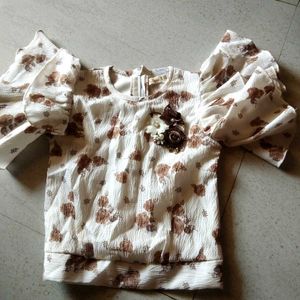 Girl's Floral Top and Shorts Set
