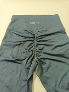 Stylish Blue Scrunch Butts Workout Leggings