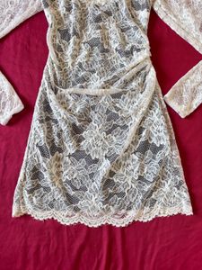 Zara White Net Lace Mini Dress
