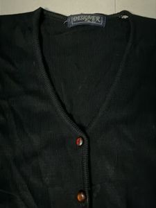 Classic Black Button-Up Cardigan