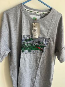 Lacoste Grey T-Shirt with Crocodile Logo