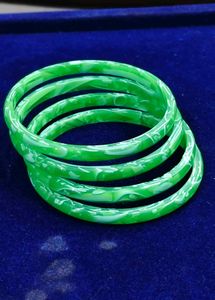 Vibrant Green Swirl Bangles Set