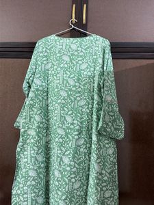 Green Floral Print Kurta