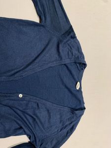 Blue Button-Up Cardigan