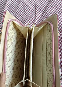 Pink Cartoon Print Pouch