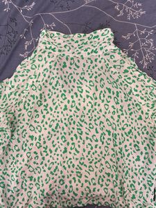Green Animal Print Blouse