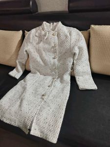 Elegant White Textured Coat