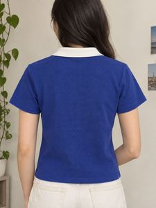 Blue Graphic Zip Polo Shirt