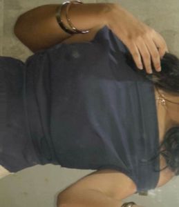 Grey Blue Off-Shoulder Top