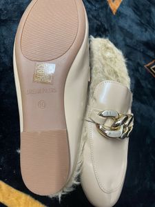 Chain Detail Fur Lined Loafers