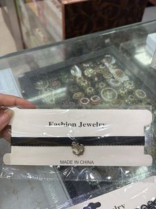 Black Lace Choker with Rhinestone Charm any 1