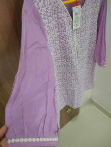 Chic Lavender Embroidered Kurta