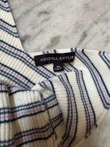 Striped Cropped Tank Top with Zipper