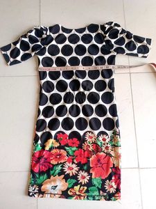 Chic Polka Dot &amp; Floral Print Dress