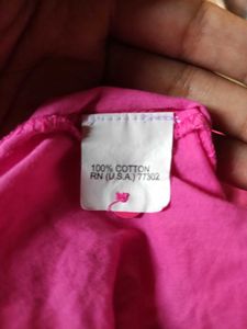 Bright Pink Short Sleeve Button-Up Shirt