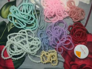 8mm Glass Beads (Any 1 String) + 10 Metre Elastic