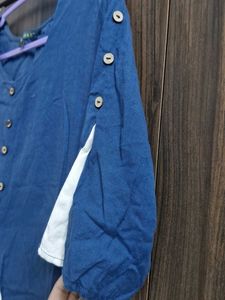 Stylish Blue &amp; White Kurta